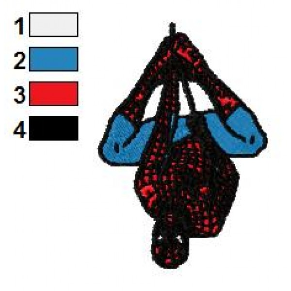Hanging Spiderman Embroidery Design